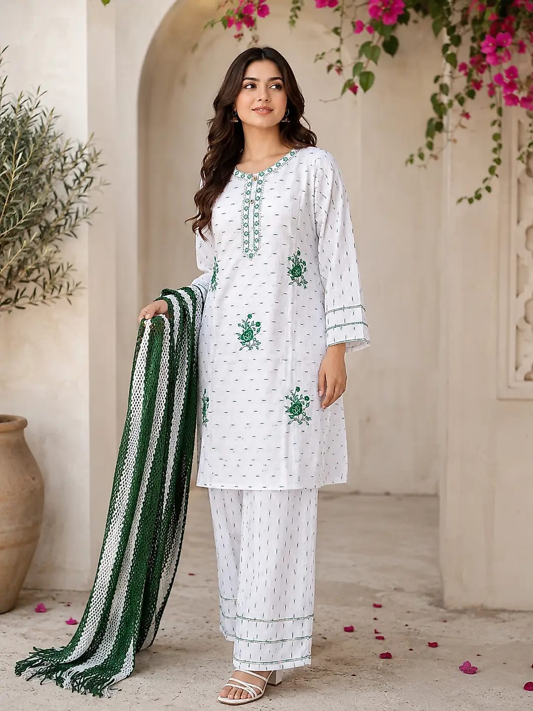 14 August 3 Pcs Women's Stitched Fancy Embroidered Suit image 2