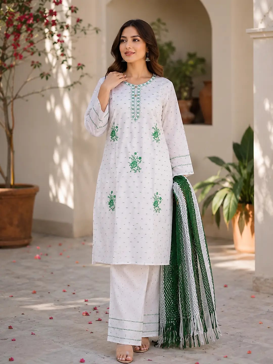 14 August 3 Pcs Women's Stitched Fancy Embroidered Suit image 3