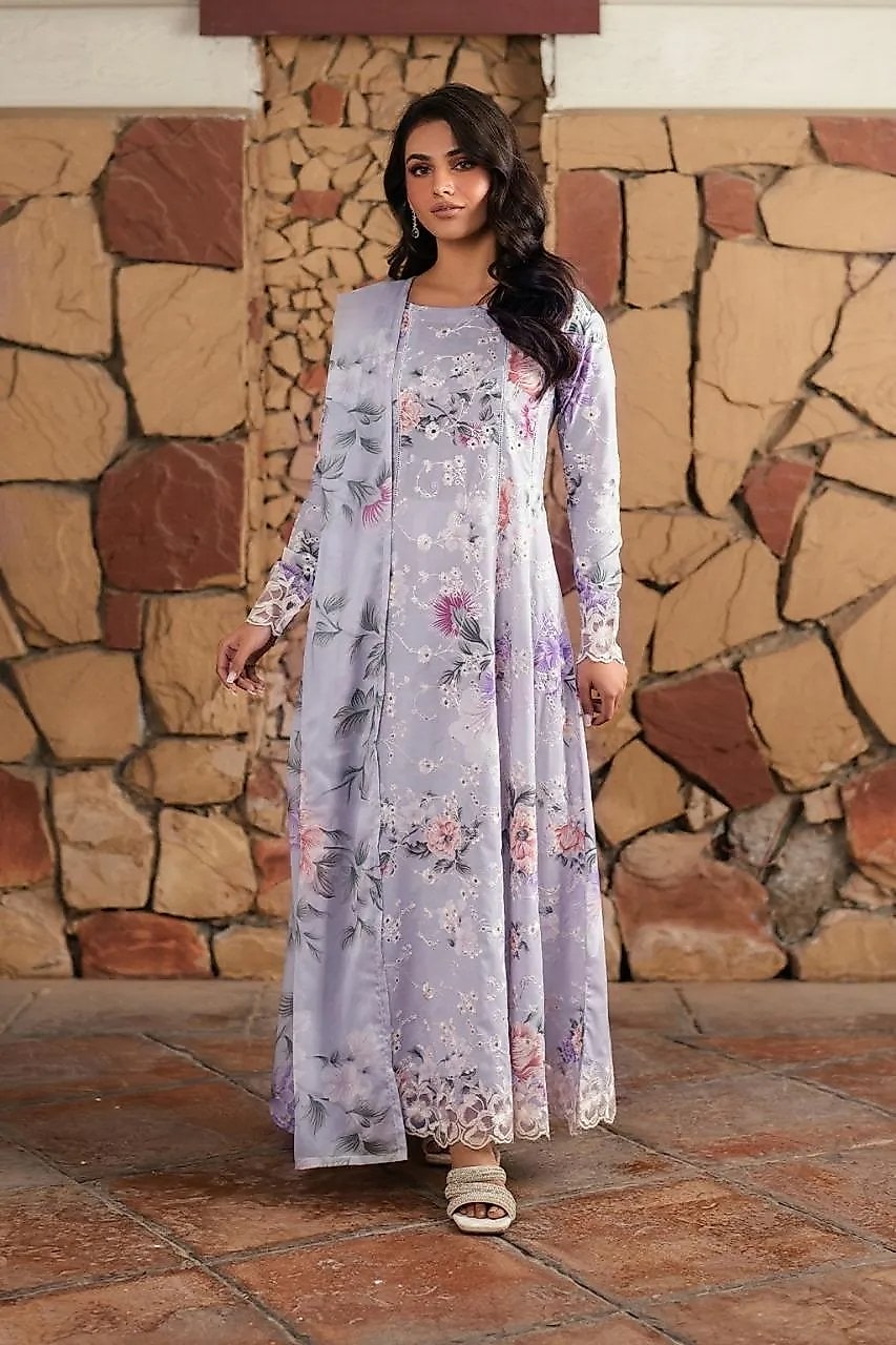 Lawn Printed 3 Pcs Set Grey image 2