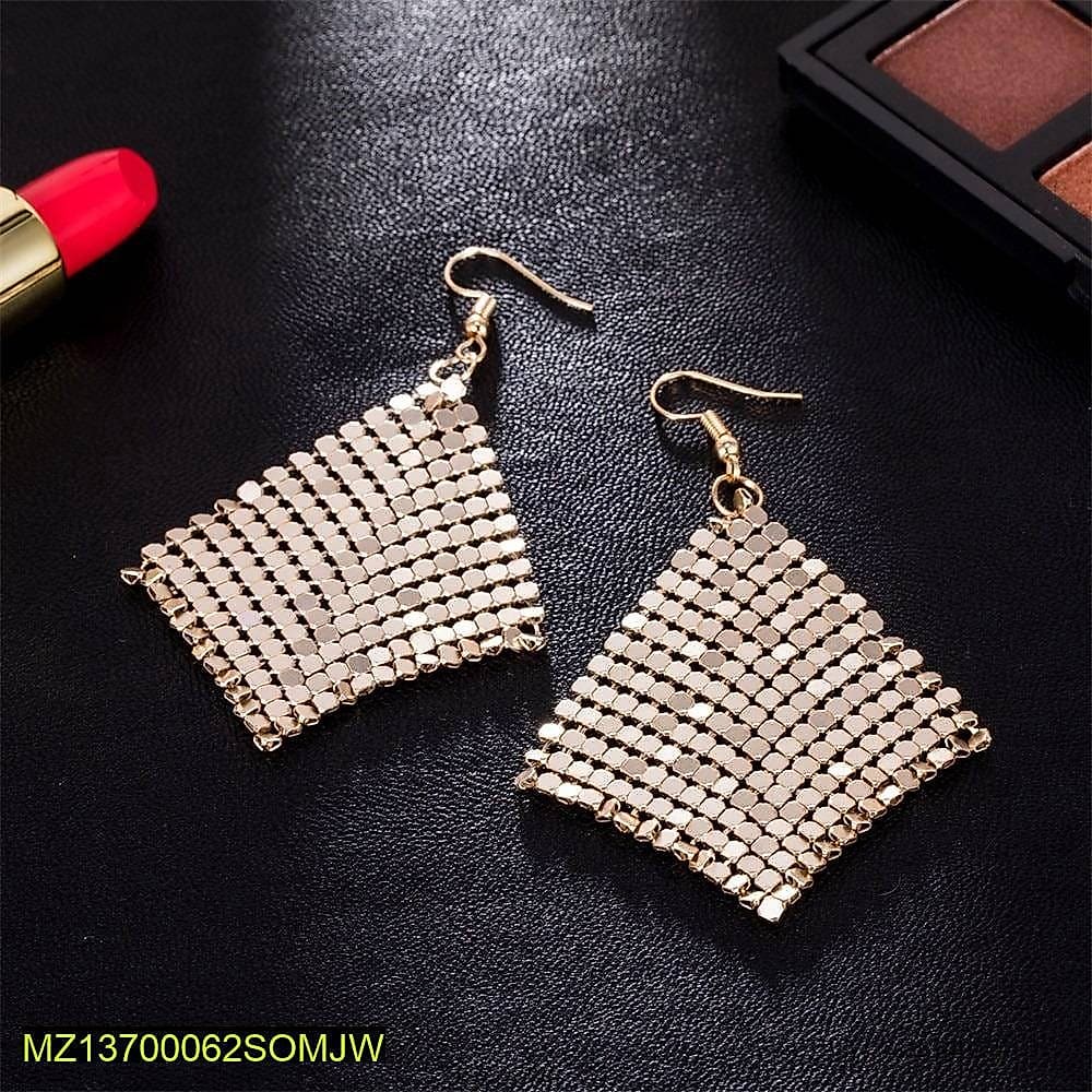 Golden Mesh Dangle Earrings for Women