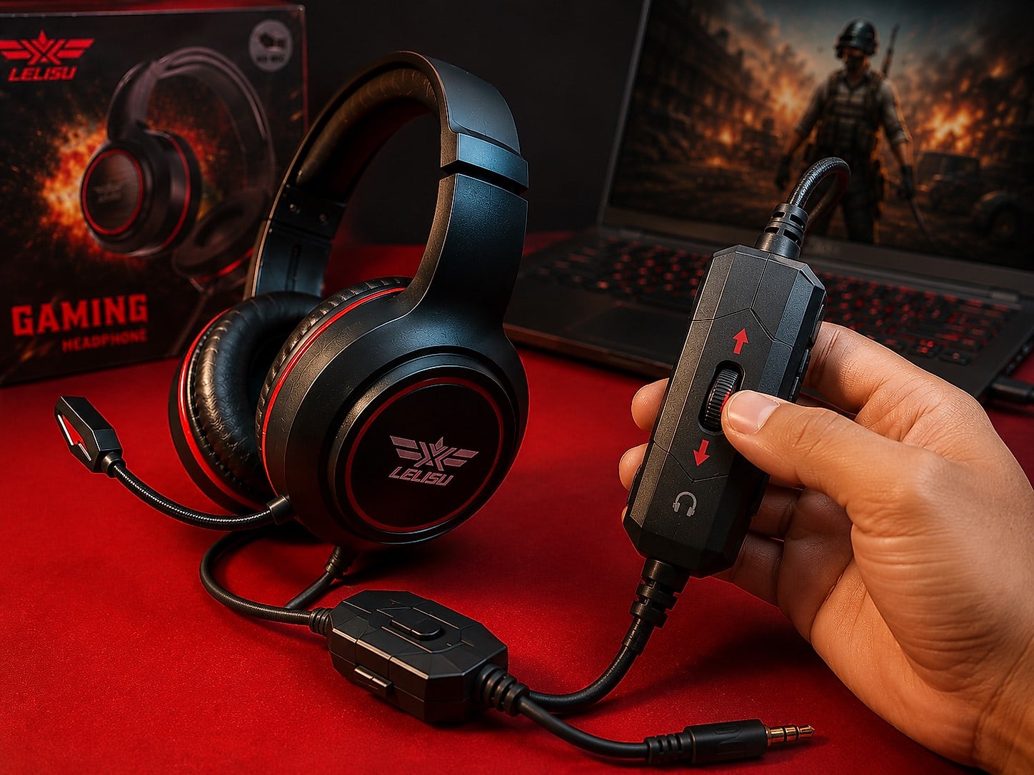 LELISU Gaming Headphones with HD Mic – Deep Bass & Clear Sound