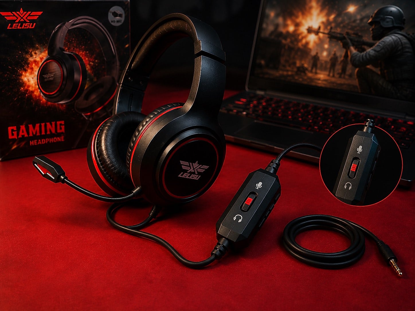 LELISU Gaming Headphones with HD Mic – Deep Bass & Clear Sound image 3