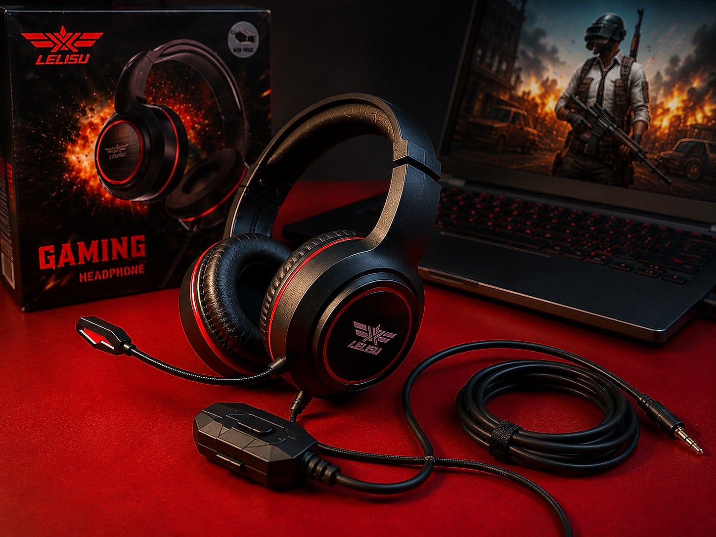 LELISU Gaming Headphones with HD Mic – Deep Bass & Clear Sound image 2