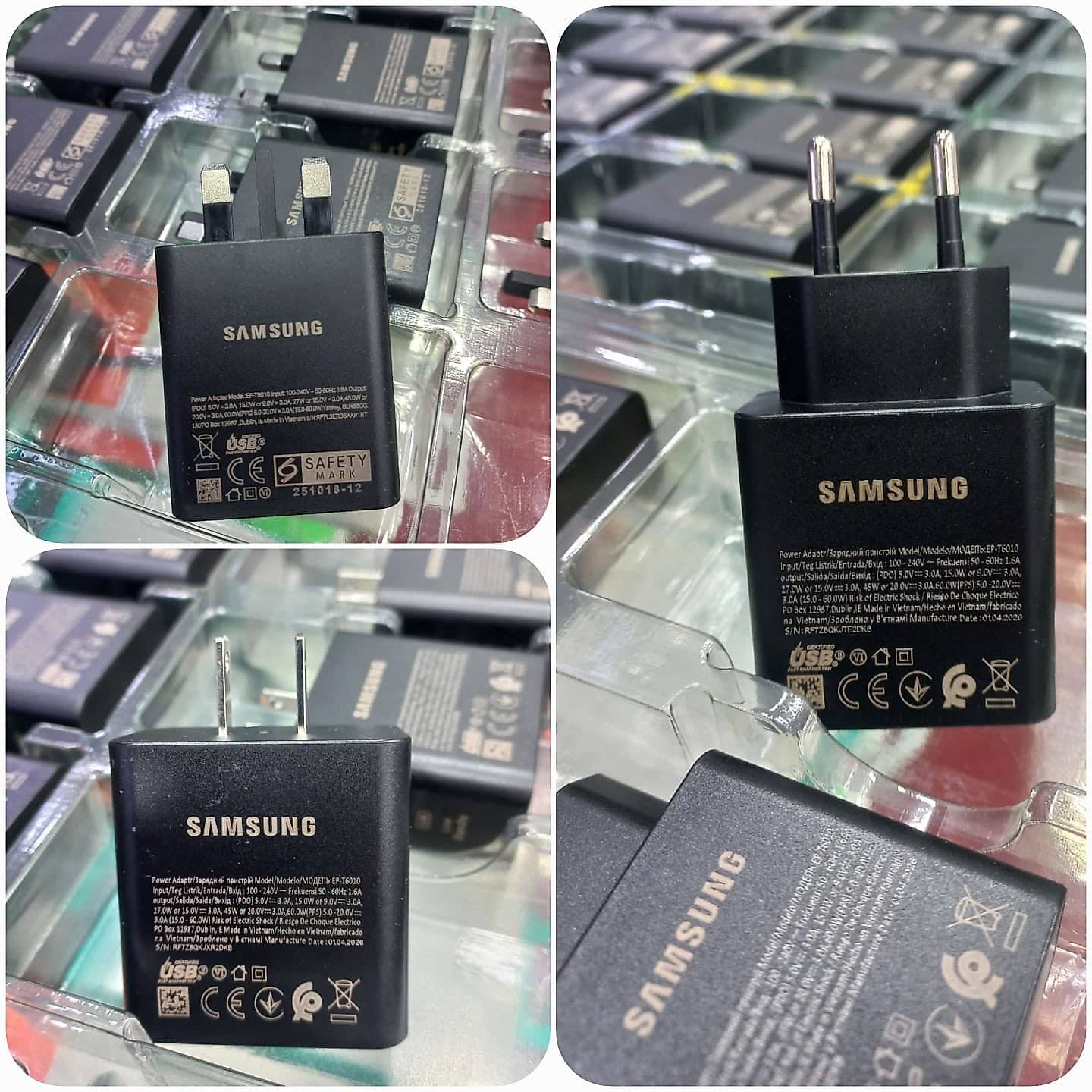 Samsung 60w superfast 3.0 EU, UK & US Pins are available