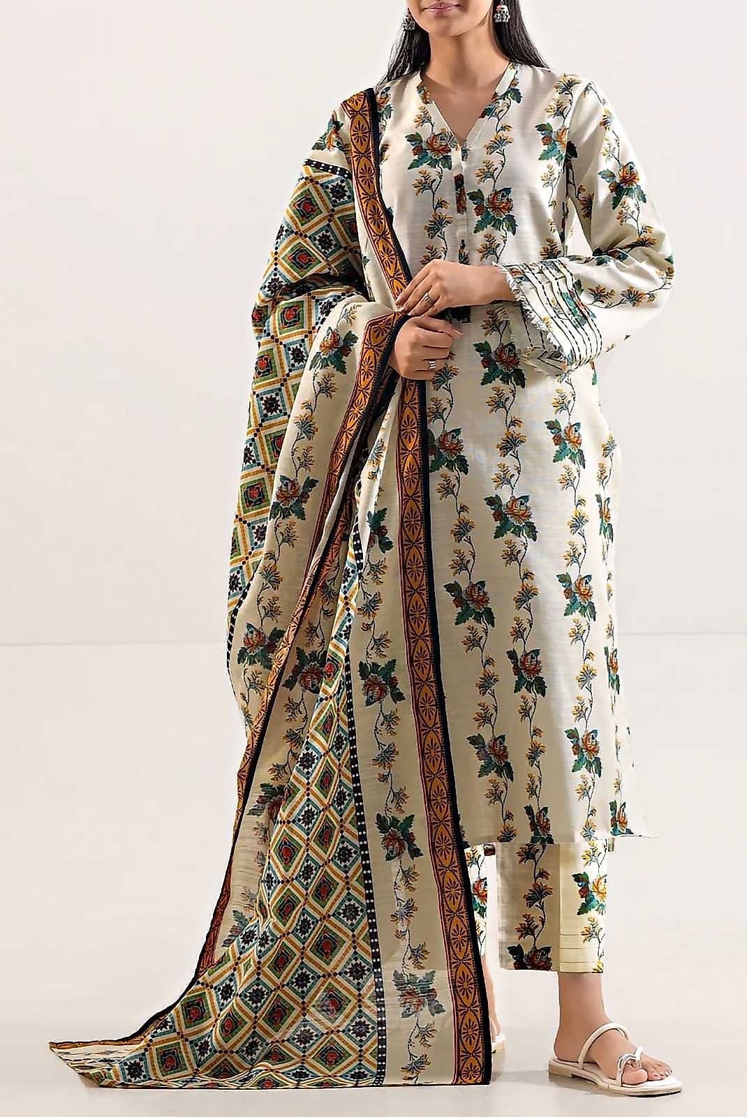 Saya Premium 3-Piece Printed Lawn Suit – Unstitched Summer Collection image 3