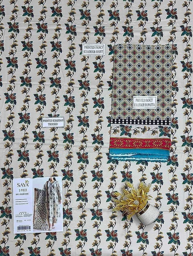 Saya Premium 3-Piece Printed Lawn Suit – Unstitched Summer Collection