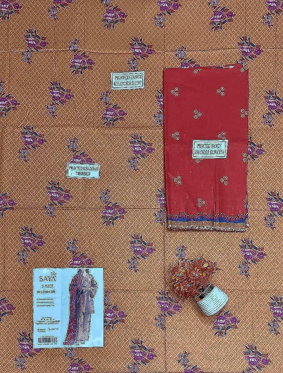 Saya Premium 3-Piece Printed Lawn Suit – Unstitched Summer Collection (saya replica) image 2