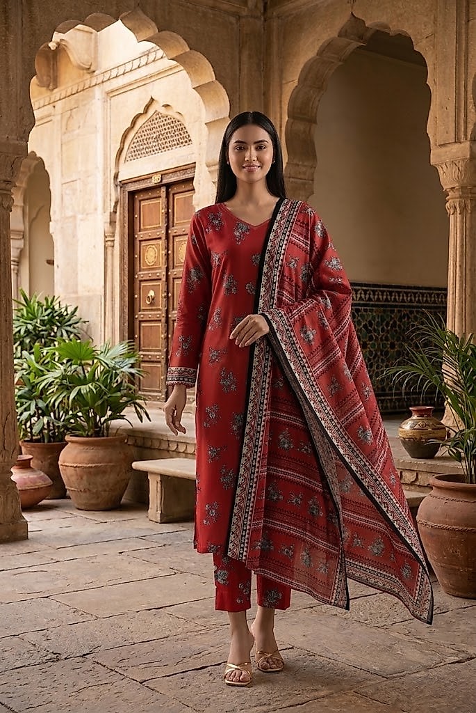 Saya Premium 3-Piece Printed Lawn Suit – Unstitched Summer Collection (saya replica) image 2