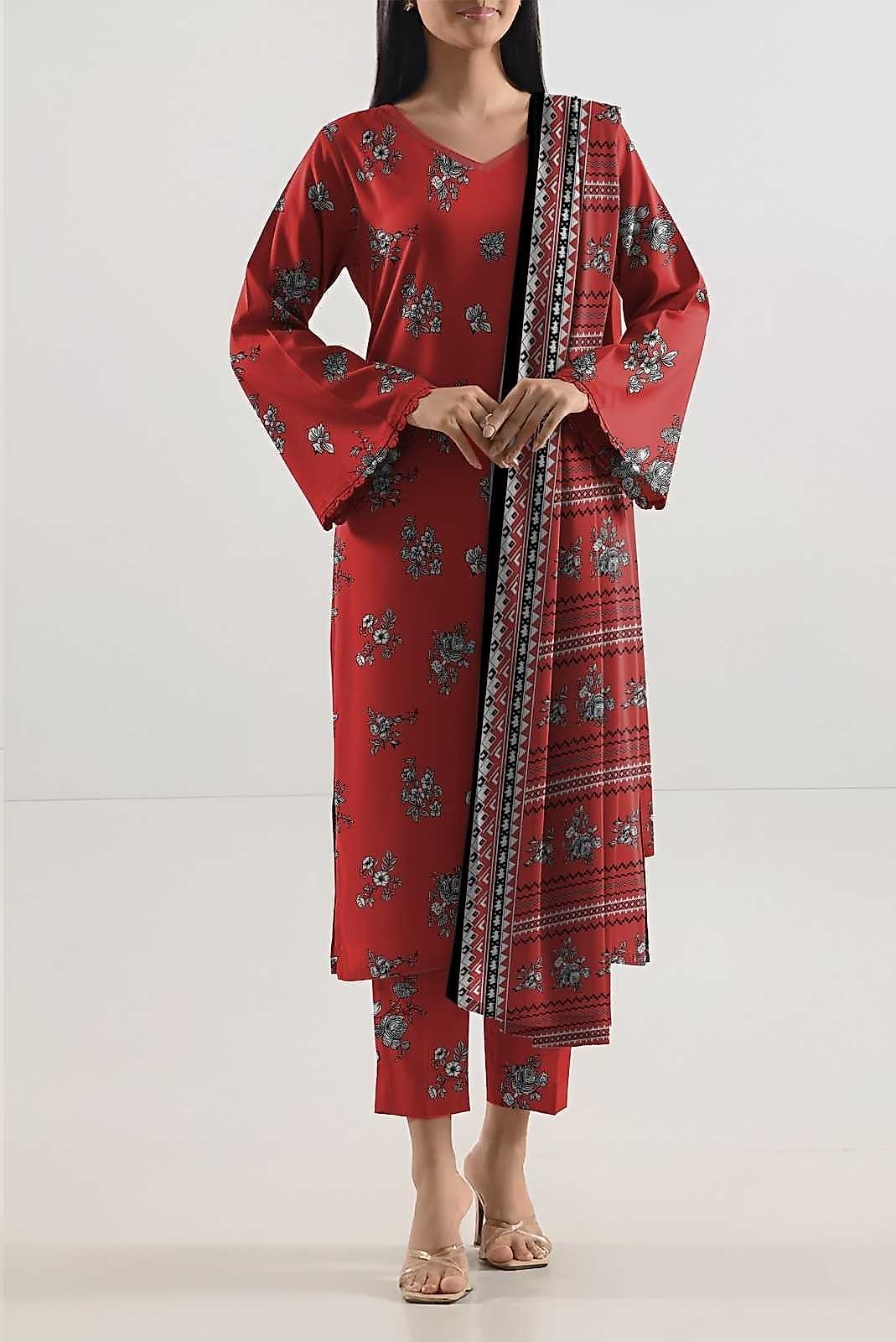 Saya Premium 3-Piece Printed Lawn Suit – Unstitched Summer Collection (saya replica) image 3