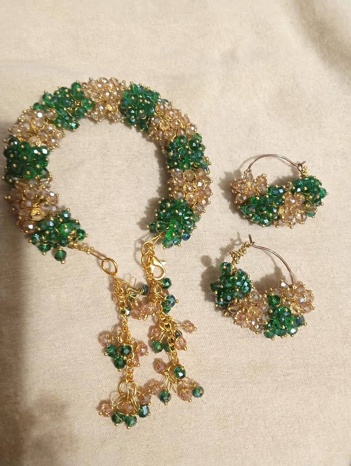 handmade gajra bracelet with earings 